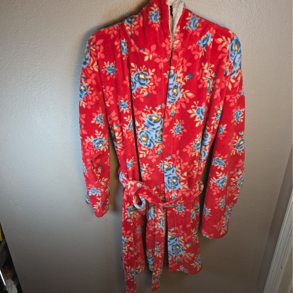 Matilda Jane Women's XL Breakfast in Bed Red Hooded Robe